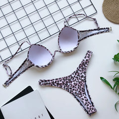Rigid Underwire Leopard Bikini