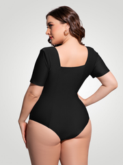 Coastal Ease Plus Size Scoop Neck One-Piece - Black