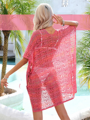 Aurora Angel Wings Slit Cover-Up - Hot Pink