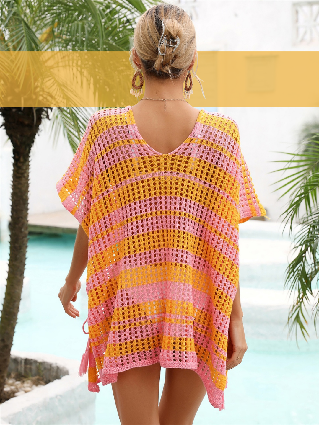 Celestia Angel Wings Tassel Cover-Up - Tangerine