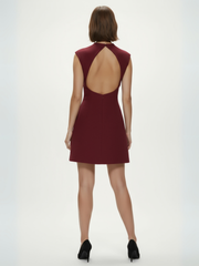 Nerina Cutout Back Mini Dress - Wine Red