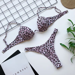 Rigid Underwire Leopard Bikini