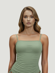 Sirena Ribbed Cutout One-Piece Swimsuit - Sage