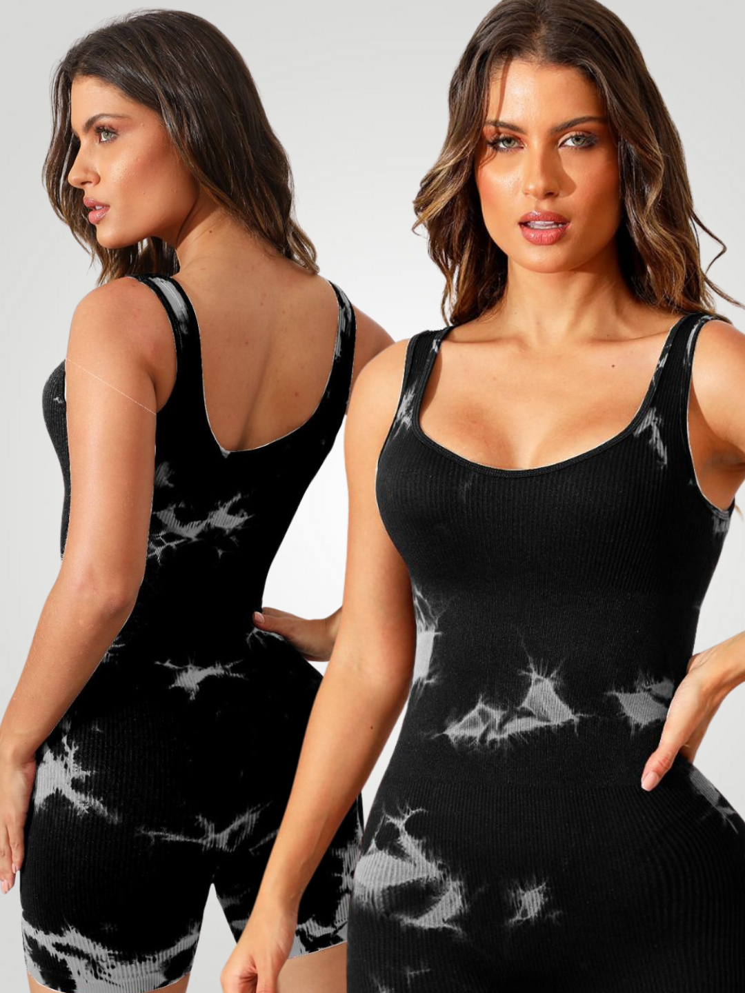 Nova Tie-Dye Wide Strap Active Romper - B&B
