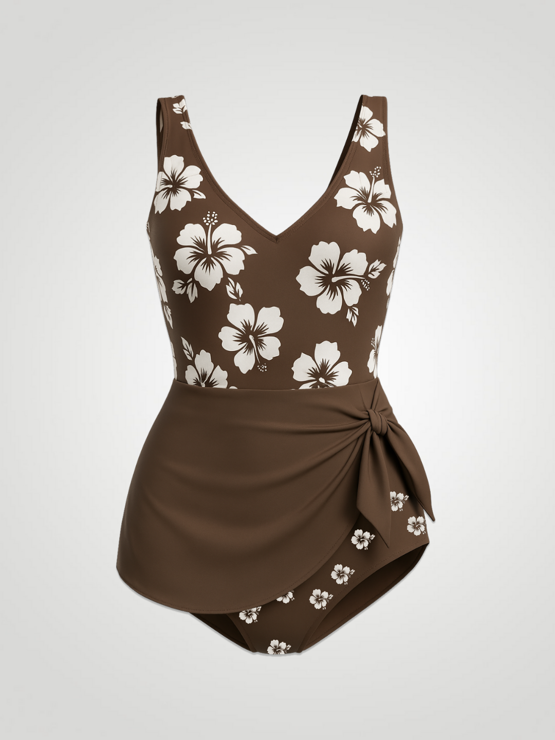 Aria Printed Scoop Neck Wide Strap One-Piece - Floral