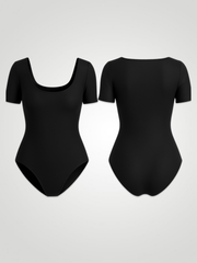 Coastal Ease Plus Size Scoop Neck One-Piece - Black