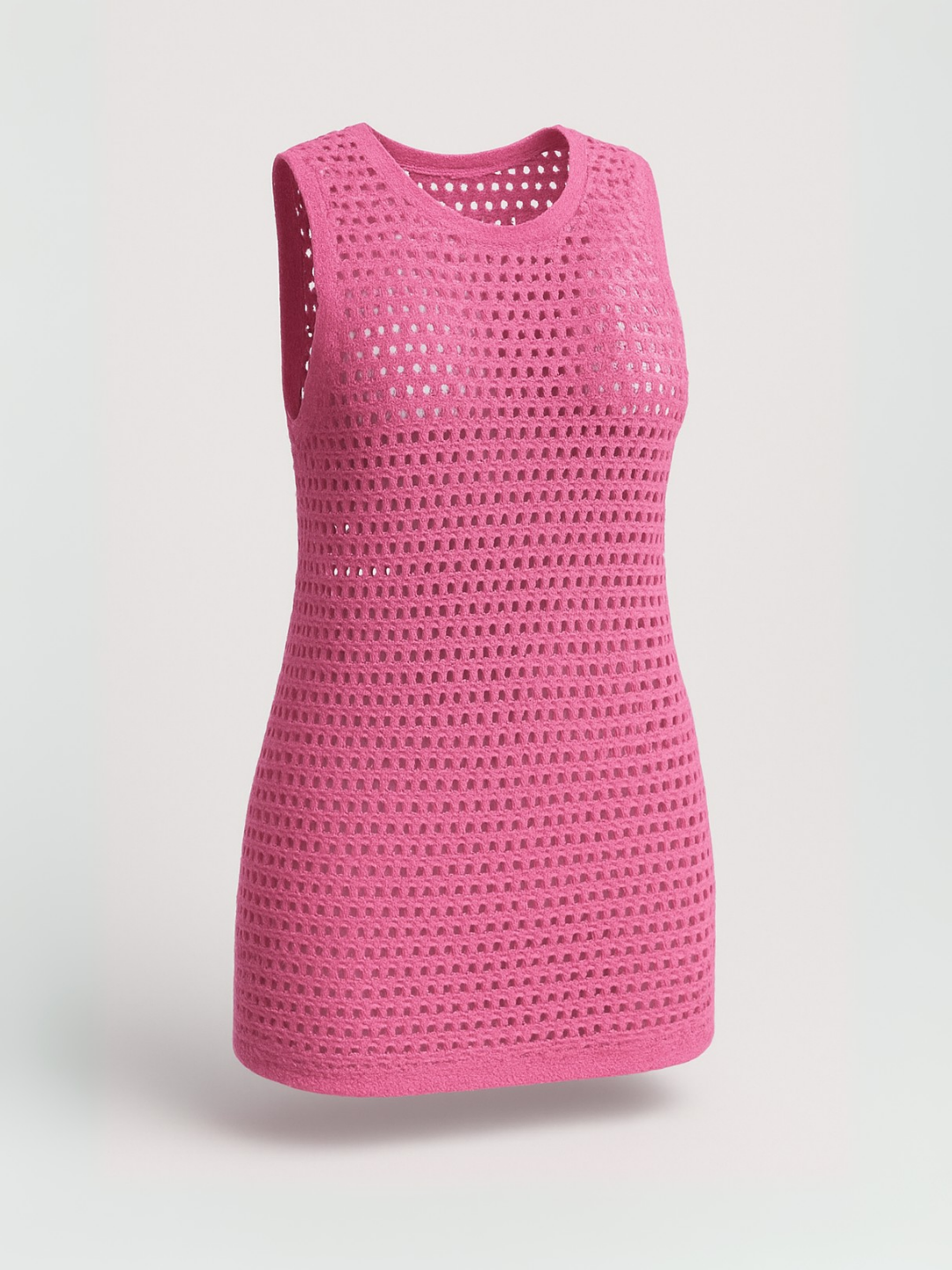 Riviera Openwork Cutout Back Cover-Up - Fuchsia Pink