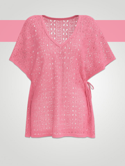 Aurora Angel Wings Slit Cover-Up - Hot Pink