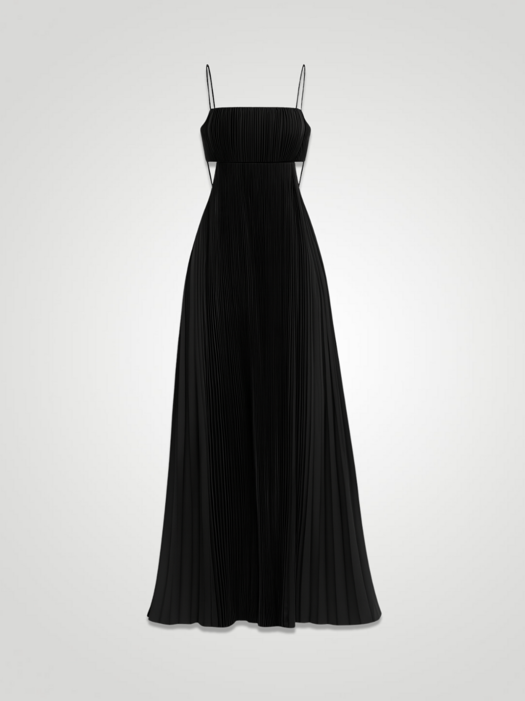 Selviera Cutout Ruched Maxi Cami Dress - Black