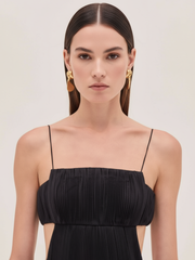 Selviera Cutout Ruched Maxi Cami Dress - Black