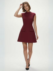 Nerina Cutout Back Mini Dress - Wine Red