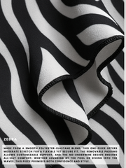 Aria Printed Scoop Neck Wide Strap One-Piece - Zebra