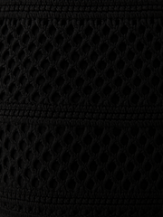 Isla Crochet Knit Side Slit Cover-Up Dress - Black Crochet