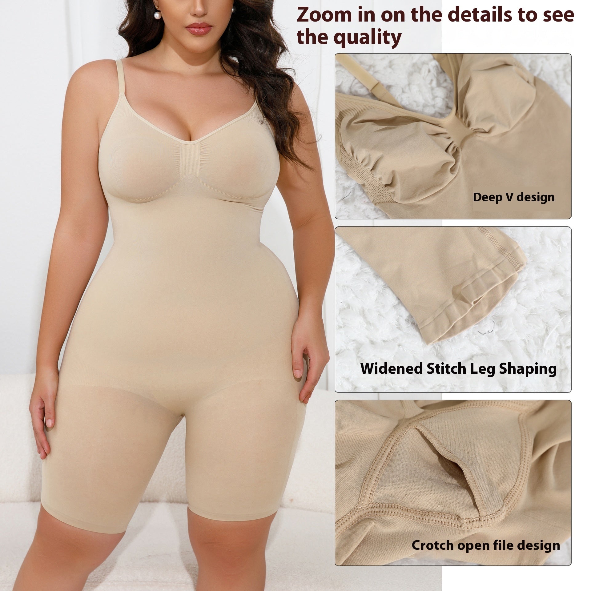 Skin Color Boxer Shapewear with Hip Support