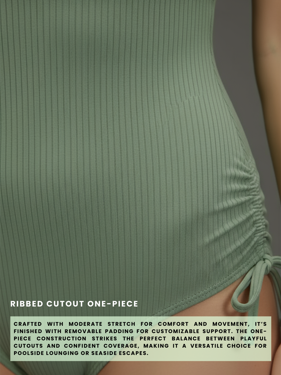 Sirena Ribbed Cutout One-Piece Swimsuit - Sage