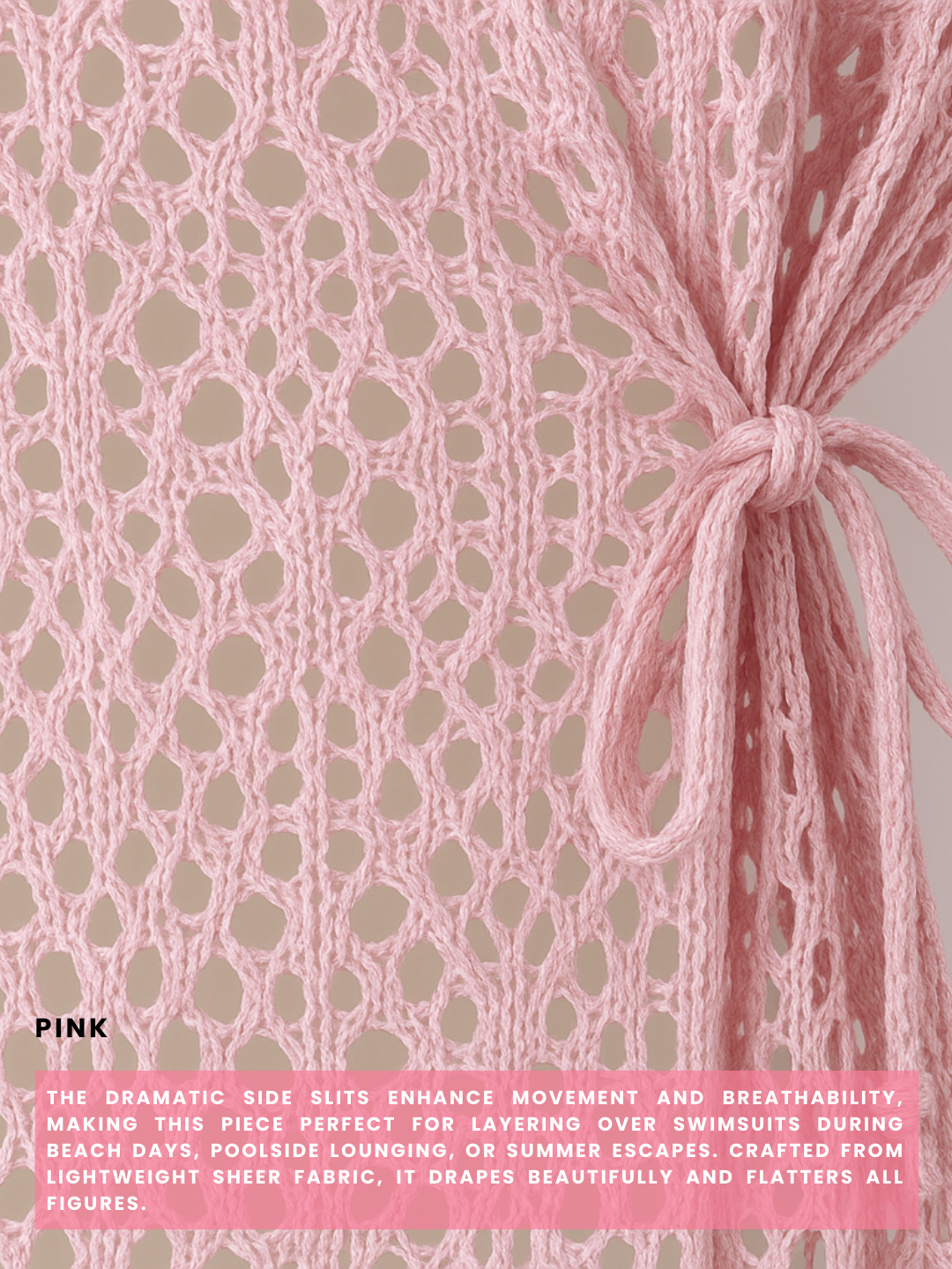 Aurora Angel Wings Slit Cover-Up - Pink
