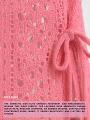 Aurora Angel Wings Slit Cover-Up - Hot Pink