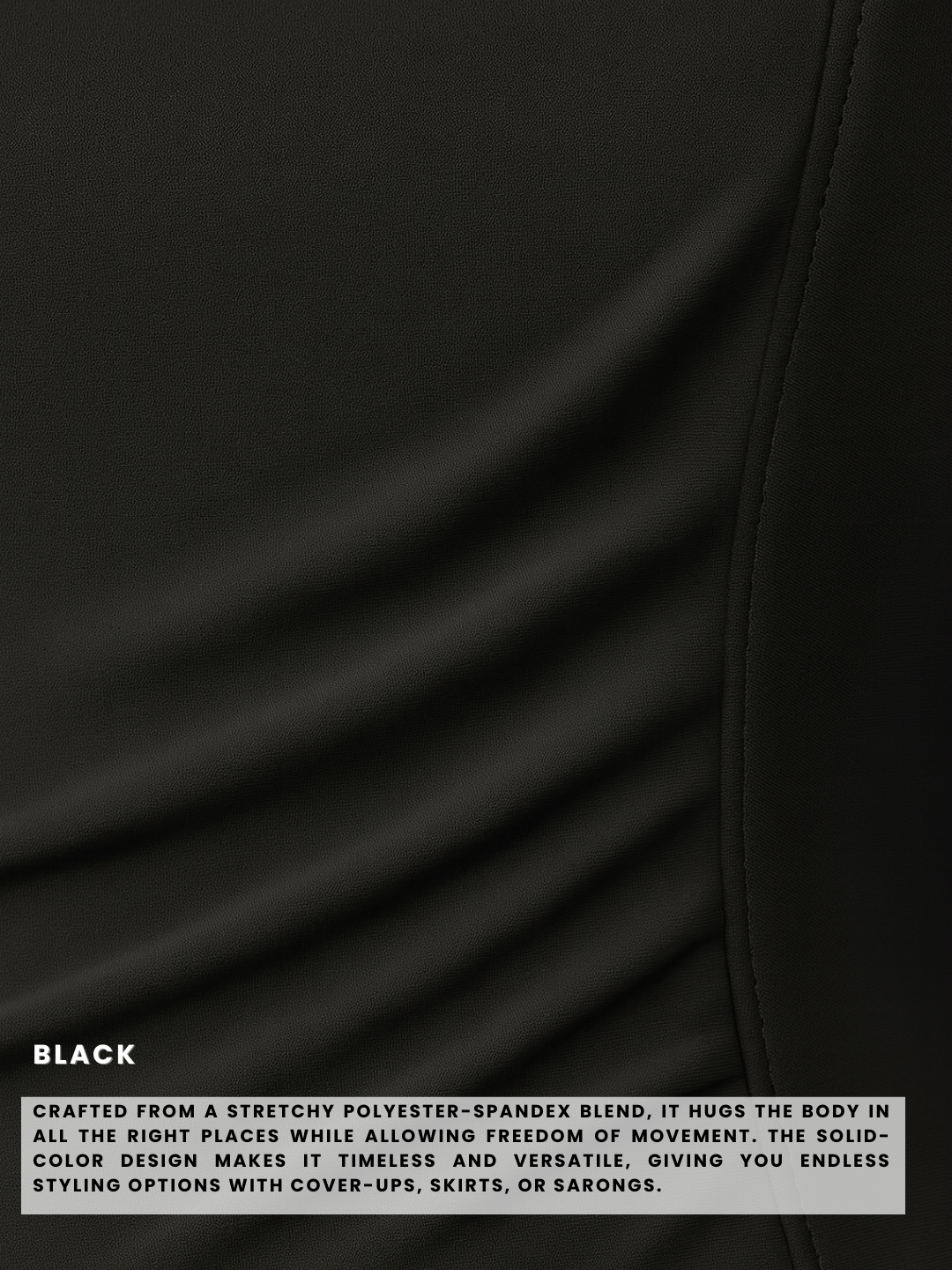 Coastal Ease Plus Size Scoop Neck One-Piece - Black