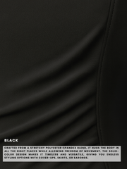 Coastal Ease Plus Size Scoop Neck One-Piece - Black