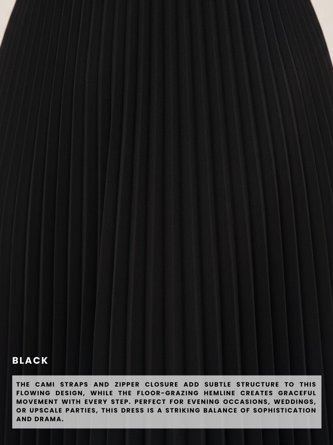 Selviera Cutout Ruched Maxi Cami Dress - Black