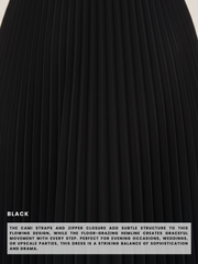 Selviera Cutout Ruched Maxi Cami Dress - Black