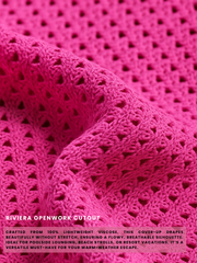 Riviera Openwork Cutout Back Cover-Up - Fuchsia Pink
