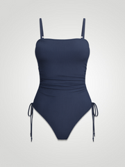 Sirena Ribbed Cutout One-Piece Swimsuit - Navy