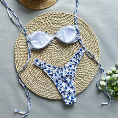 New Bikini European and American Lace-Up Split Swimsuit
