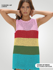 Riviera Openwork Cutout Back Cover-Up - Rainbow