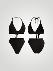 Marina Tied Halter Neck Bikini Set - Black