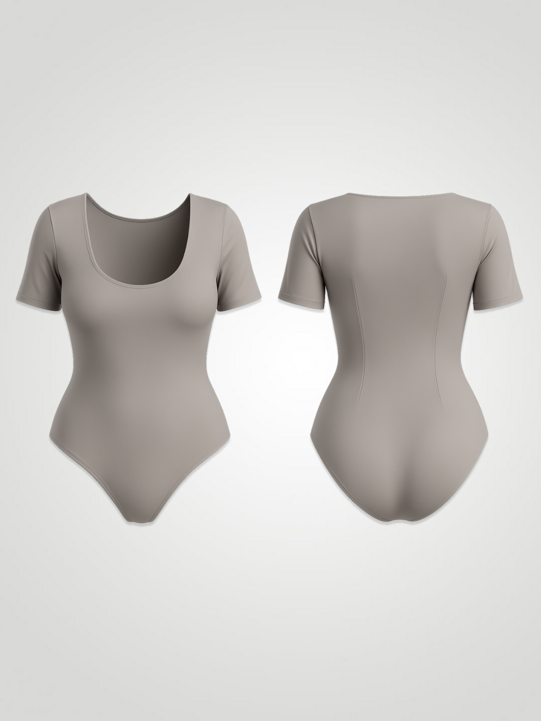 Coastal Ease Plus Size Scoop Neck One-Piece - Light Gray