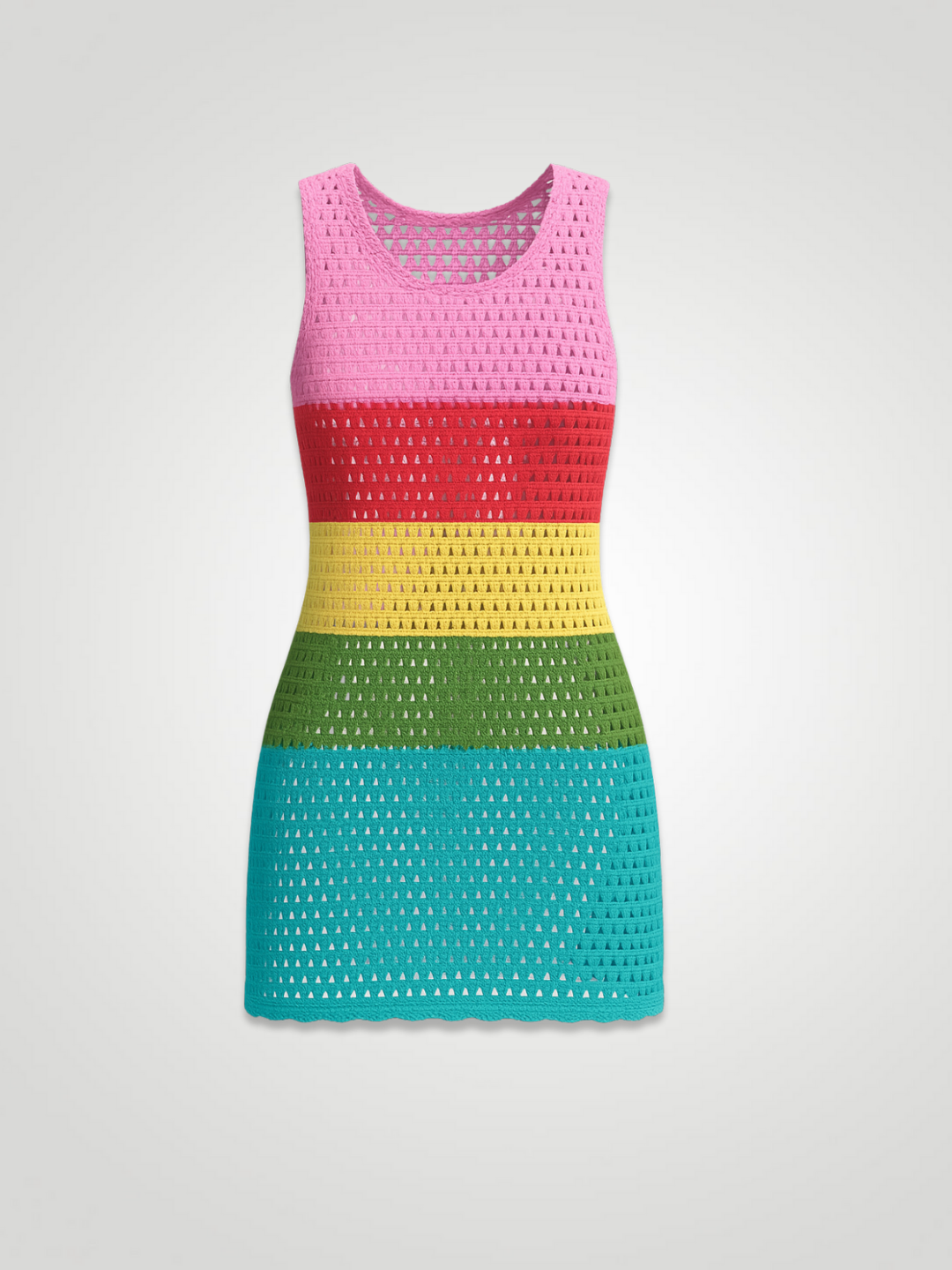 Riviera Openwork Cutout Back Cover-Up - Rainbow