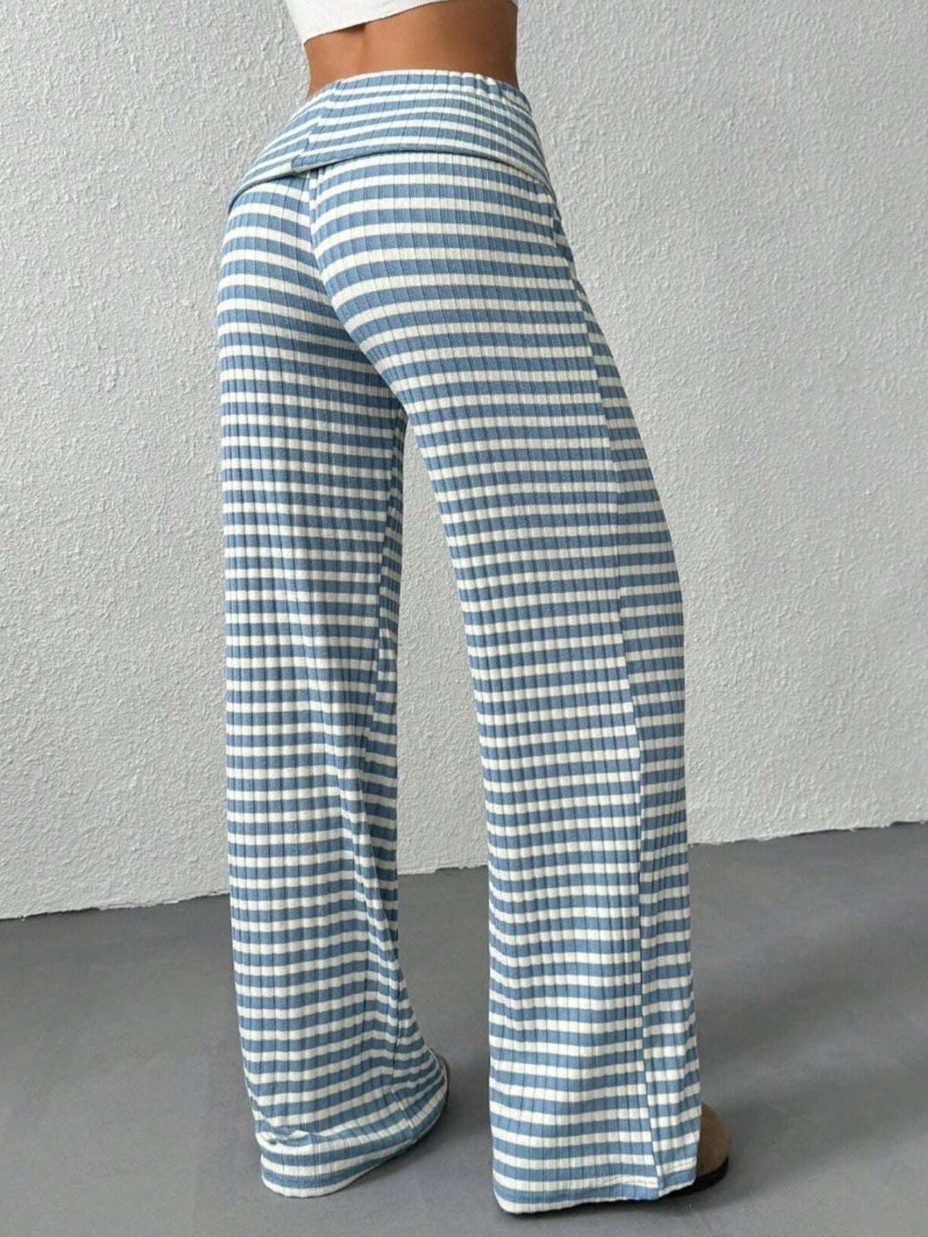 Coastal Stroll™ Striped Wide Leg Pants - Cerulean