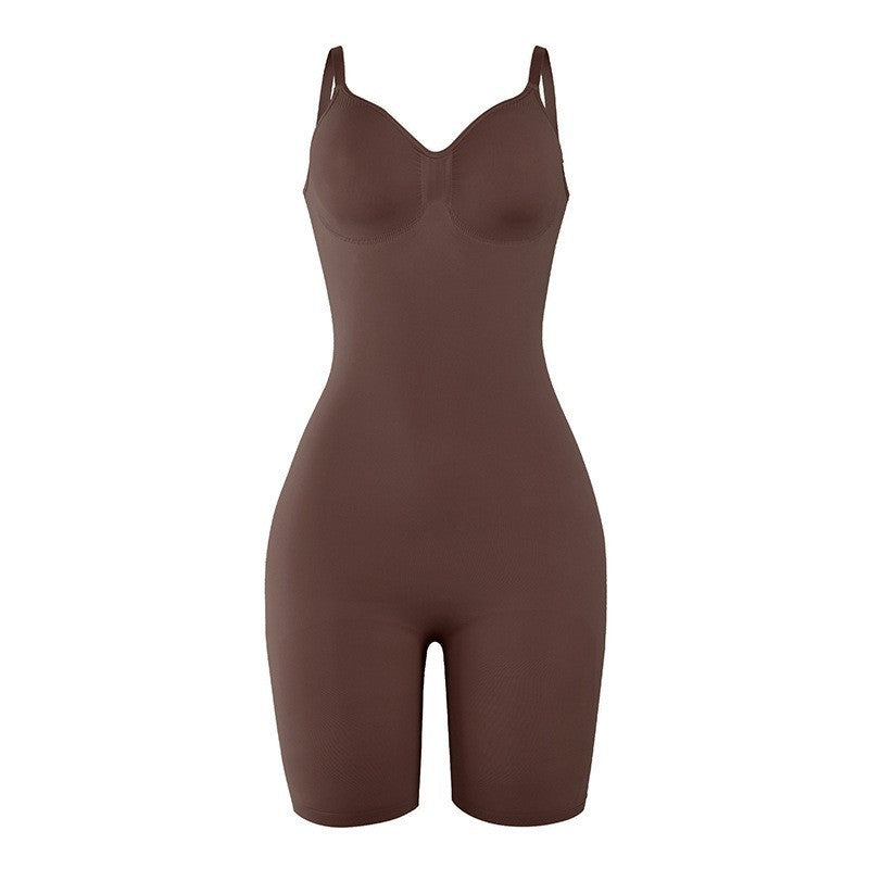Dark Brown Boxer Shapewear with Hip Support
